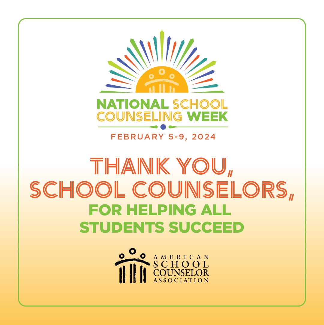 GCASDK12's tweet photo. February 5-9, 2024 is National School Counseling Week.  GCASD would like to thank all the school counselors that go above and beyond for our students! https://t.co/cfeq9dIMBR