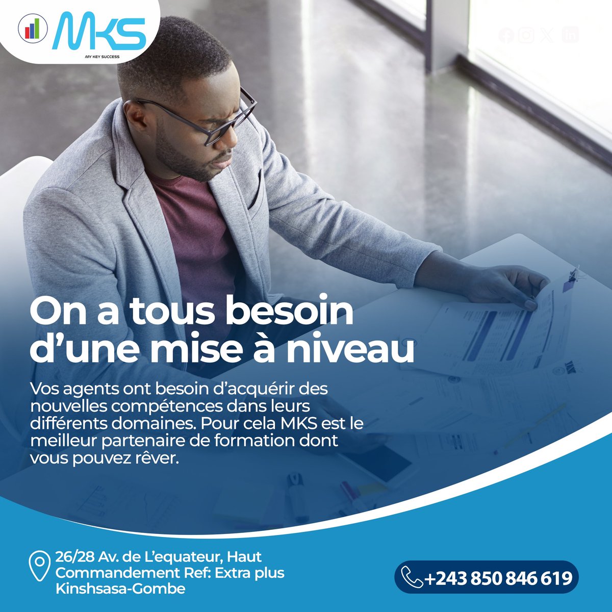 MYKEYSUCCESS1's tweet photo. Faites bénéficier à vos agents👨‍💼les meilleures👌 programmes📝 de mise à niveau📊 des compétences 🧠pour l’amélioration de la performance de votre entreprise.

Nous organisons des formations professionnelles sur des sujets liés aux finances.

En savoir plus sur ☎️+243 850 846 619 https://t.co/VhLuPrt5tq