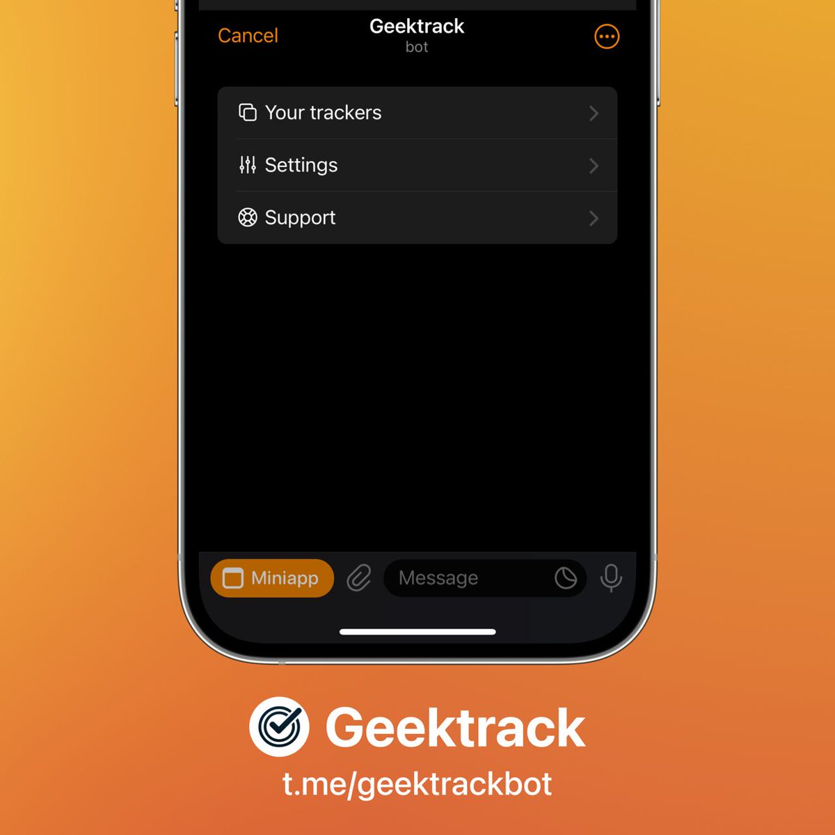 tappscenter's tweet photo. 📈 Master self-improvement with Geektrack, a dynamic app for tracking exercises, habits, spendings, and more.

📊 Key features:
— Get daily to yearly comprehensive reports.
— Analyze streaks and personal records.
— Detailed stats, charts, and customizable settings.
— Create separate tracking groups for each activity.

🚀 Whether for fitness goals or lifestyle habits, Geektrack offers organized and insightful tracking. Start your path to a healthier, more productive life today!

Geektrack on Telegram: https://t.co/y6bkA092rp
More apps on Telegram: https://t.co/yArw6E5d1l