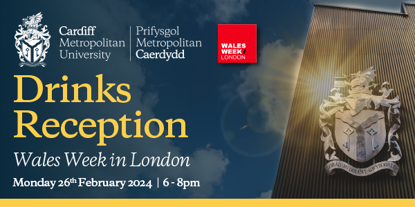 Cardiff Met alumni living in London? Join us for a drinks reception to reminisce with fellow graduates and gain insight into the innovation taking place at Cardiff Met.

⌚ Monday, 26 February | 6-8pm
🏢 Eversheds Sutherland Offices, London EC2V 7WS

RSVP: bit.ly/3SBqd8k