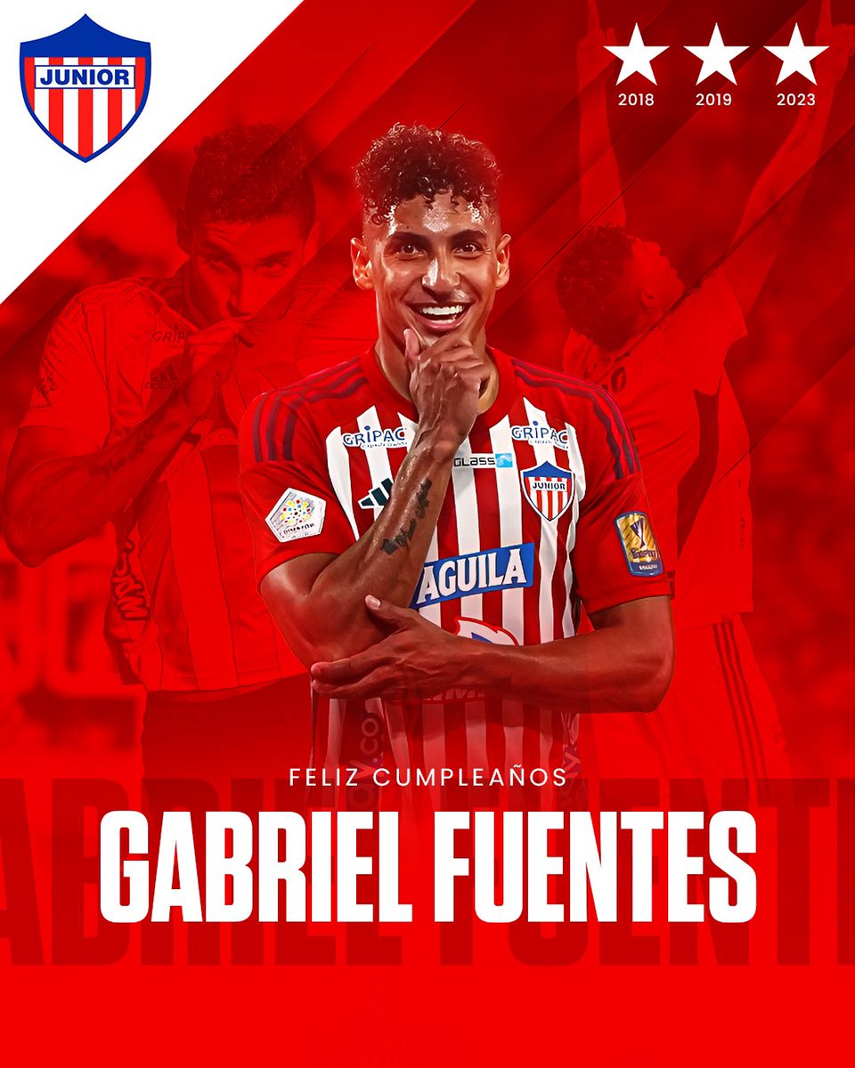JuniorClubSA's tweet image. 🎉🥳 ¡FELIZ CUMPLEAÑOS FUENTES!
Hoy celebramos el cumpleaños de nuestro crack Gabriel Fuentes, tricampeón de liga con nuestra institución.
¡Que sean muchos más!

#VamosJunior🔴⚪️🔵