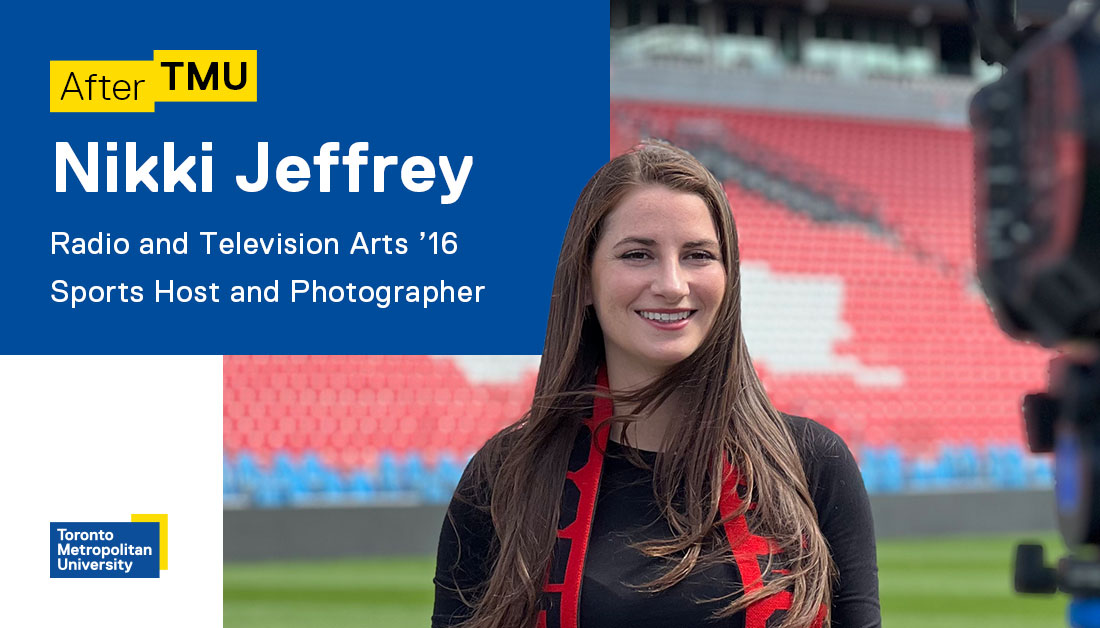 .<a href="/RTA_TMU/">RTA School of Media at The Creative School</a> alumna <a href="/NikkiJeffs/">Nikki Jeffrey</a> has been busy since graduating in 2016. 

In this #AfterTMU profile, Jeffs discusses being a member of the first-ever all-female-run sport broadcast and offers tips for grads starting out in the sports industry.

Read here: ow.ly/CWUl50QxVzp