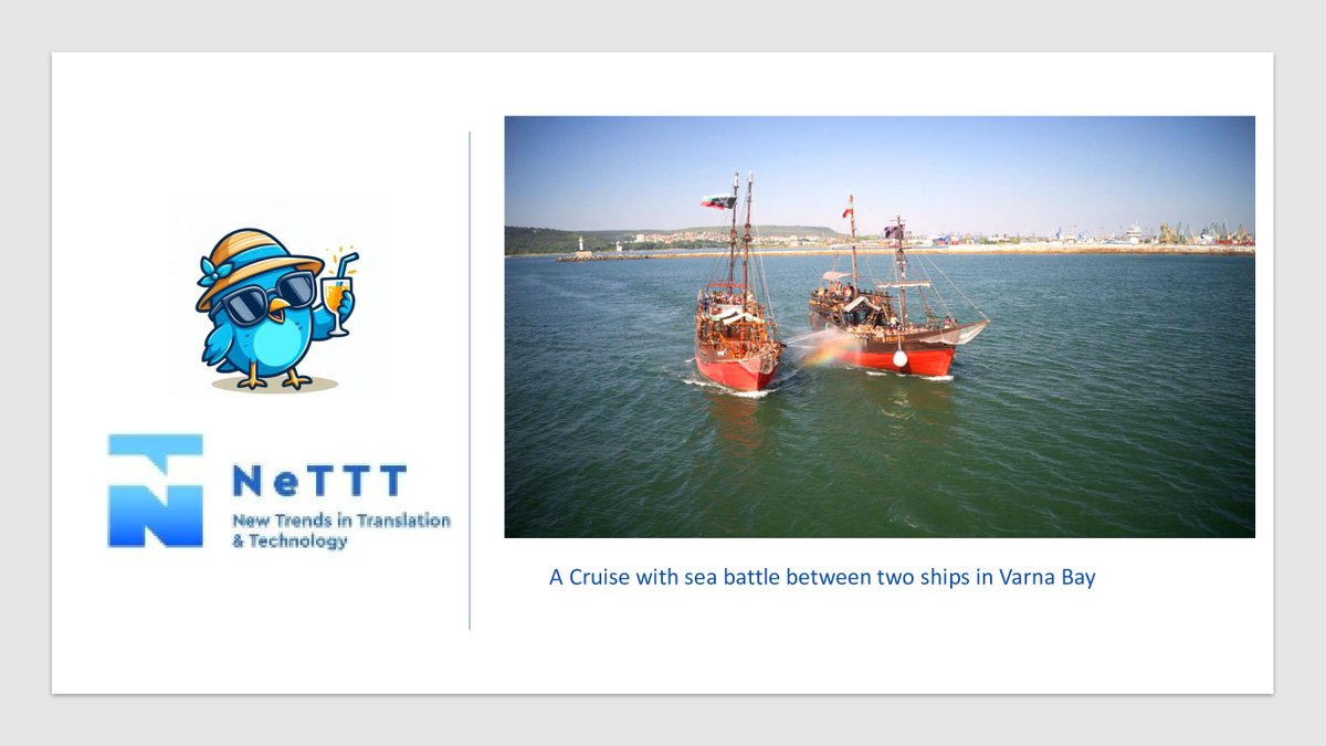 NeTTIT2026's tweet photo. ⚔️ Would you like to participate in a pirate battle in Varna Bay while attending @NeTTTconference? 
We have prepared a cruise ride with a sea battle between two ships in Varna Bay for two hours for you. 
Check out our social programme - https://t.co/BaTqaor4Wu
#NeTTT2024 https://t.co/UtTOEI0vDV