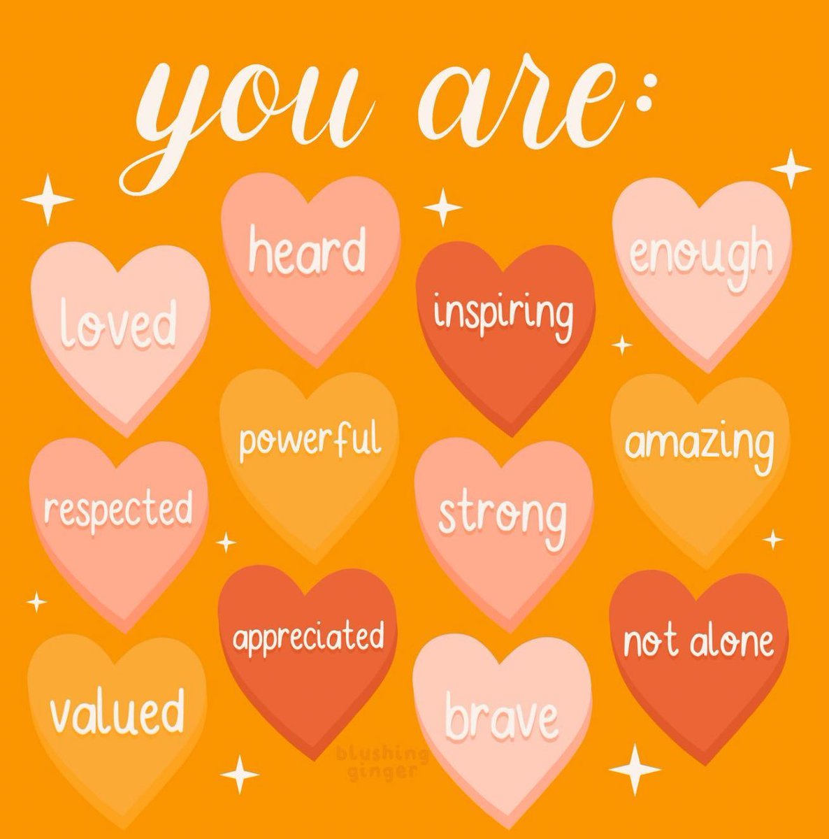 MentalHealthAm's tweet photo. Make sure these hearts are part of conversations with yourself. 🧡💙

🎨: @blushing.ginger on IG https://t.co/aiyqNNoDGk