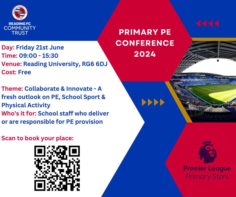 We're delighted to launch this years Primary PE Conference for schools in Berkshire! We have some amazing guest speakers lined up for what's sure to be a great day! If your a school teacher / PE lead click here to book your place: forms.office.com/e/PyhGae4T86