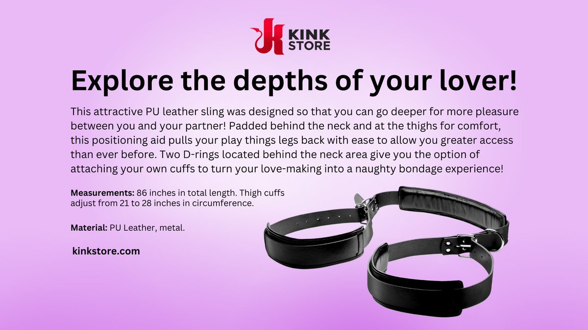 Explore the depths of your lover! This attractive PU leather sling was designed so that you can go deeper for more pleasure between you and your partner! 

kinkstore.com/products/padde…