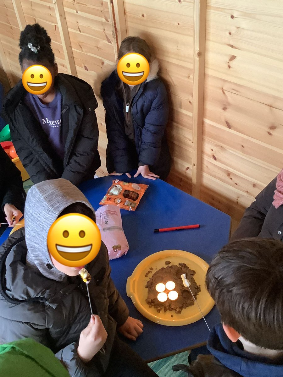 KS2 had a lovely (if damp)  morning doing our outdoor learning today! 
The children thoroughly enjoyed making bird feeders, toasting marshmallows and doing a mindful scavenger hunt. We also had some hot chocolate and biscuits and, best of all, jumped in some really muddy puddles!