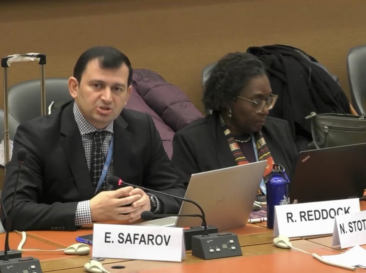 Dr.Elgün Safarov speech on formal and informal labour sector, implementation of ILO Conventions, women in employment, sexual harassment in workplace during the dialogue between @UN #CEDAW Committee and #CentralAfricanRepublic