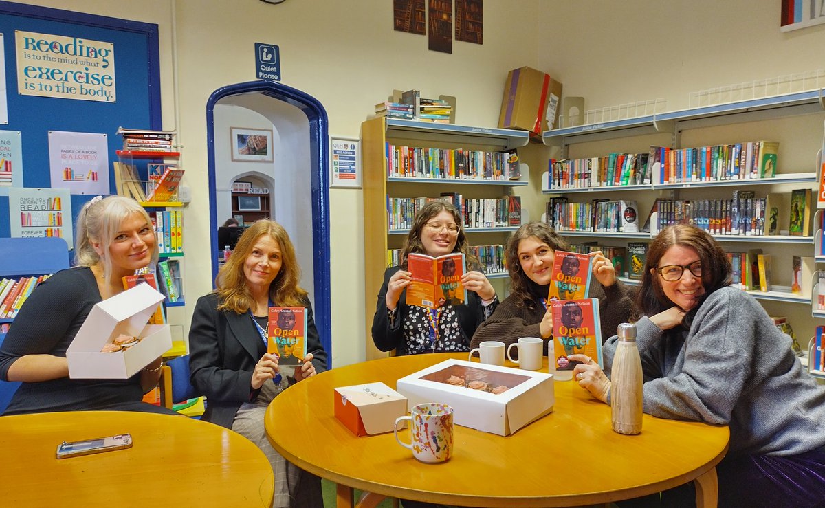 Our very first official #staffbookclub meeting 🩷
Eating cake and chatting about the amazing #OpenWater

#BookClubPick #BookChat #SchoolLibrarian