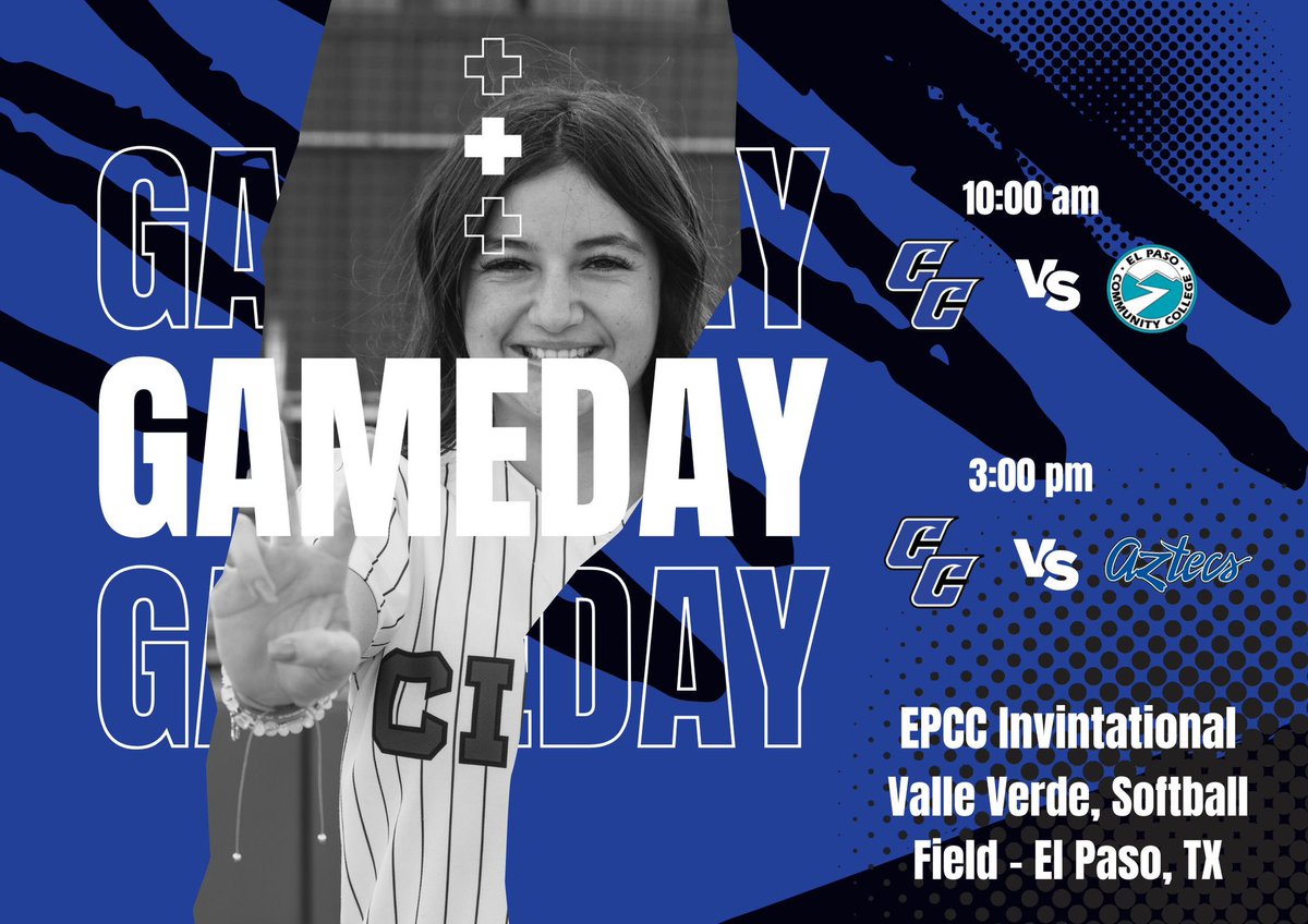 CiscoCollegeSB's tweet photo. It’s Game Day in El Paso, TX!! 💙🥎
-9:00 am &amp; 2:00 pm (MT) https://t.co/PiQkaZQYNu