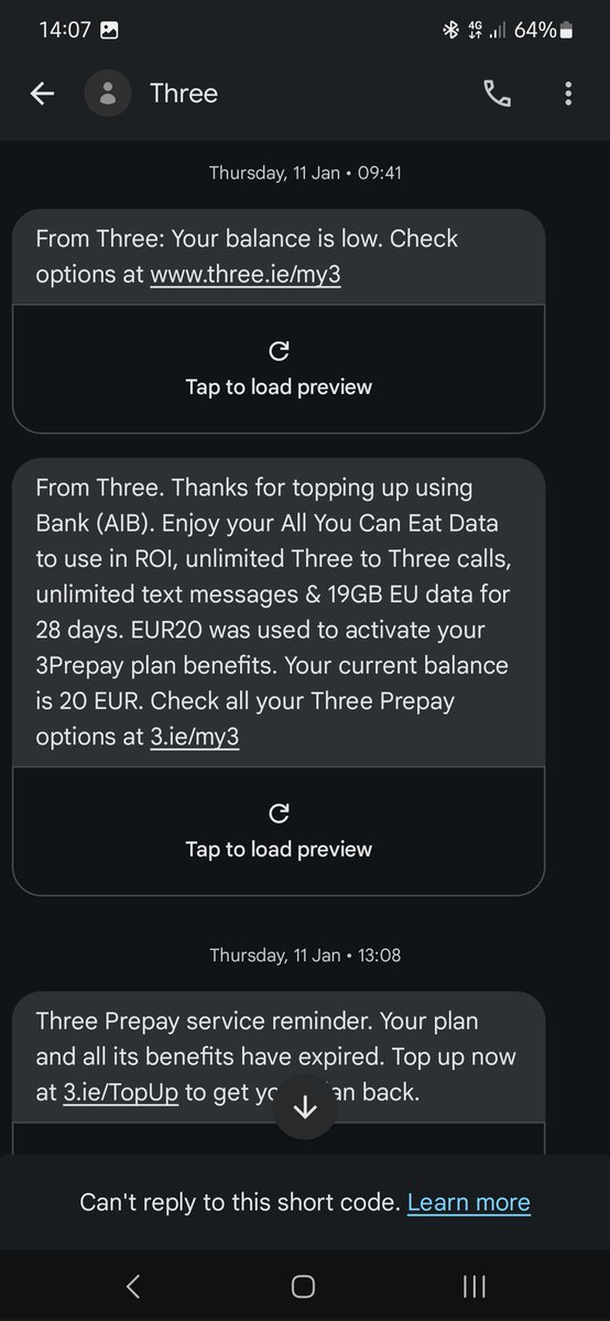 SkyNet_'s tweet photo. @ThreeCare hi, please look into your reminder texted. They are coming in AFTER plan had expired and was topped up. https://t.co/SzqqiPNmut