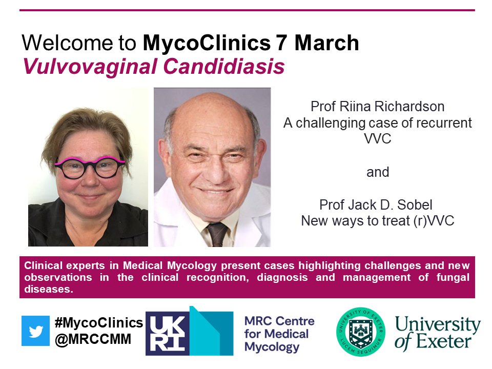 Register for the next #MycoClinics session here: us02web.zoom.us/webinar/regist… Talks by Prof. Riina Richardson and Prof. D. Sobel