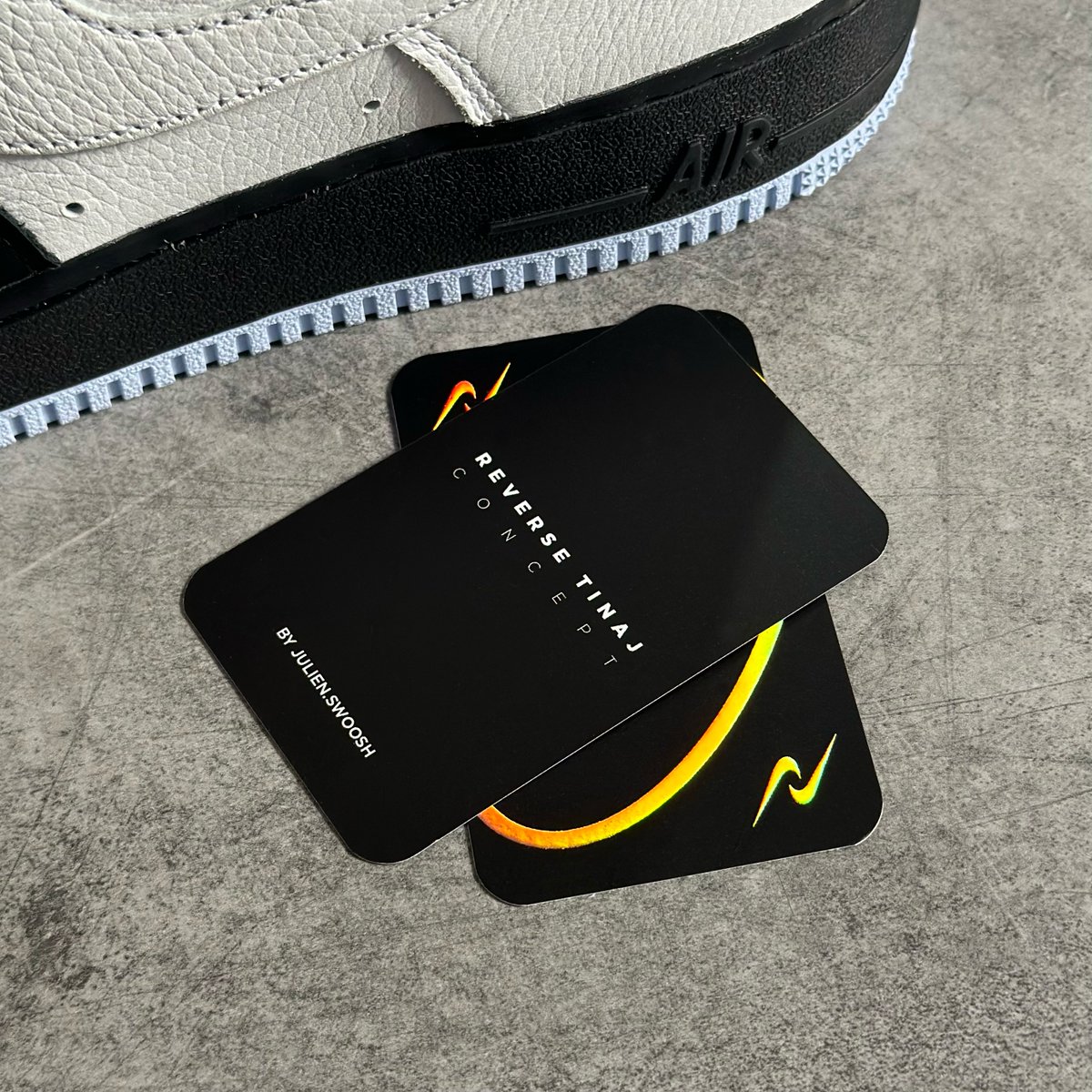 jujujayb's tweet photo. We make the rules (no pun intended)! This is My Force 1. Thanks @dotSWOOSH 🖤 #OF1 #nike #concept https://t.co/PH2haxEUUO
