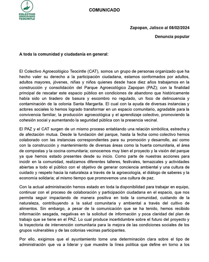coamilfederalis's tweet photo. #AcciónUrgente
Colectivo Agroecológico #Teocintle denuncia asedio y exclusión de @ZapopanGob
#SembrarNoEsUnDelito https://t.co/PZxlsB1N1j