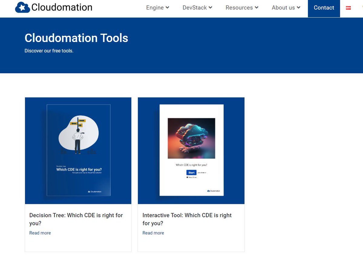 cloudomationcom's tweet image. We published two brand new tools to help you figure out which CDE could be the best for your usecase🙂Check it out: cloudomation.com/en/tools/ 

#cde #clouddevelopmentenvironments
