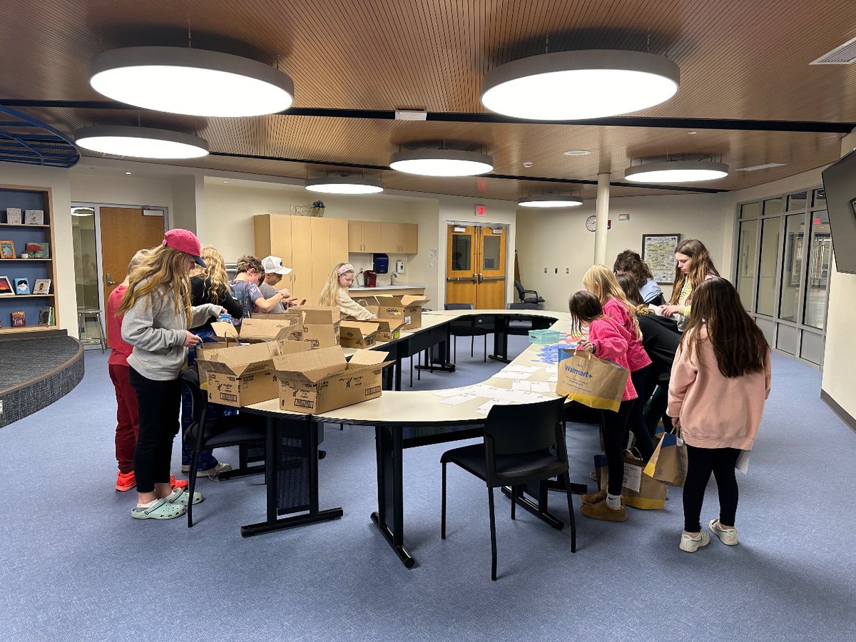 Katy_Lumb's tweet photo. Elementary PROUD Ambassadors helping get us organized and ready for our @WeAreGananda #RAOKday celebration next week! 💙🩵🤍 #RAKweek #MakeKindnessTheNorm #BeKind #joyfulleaders #GanandaPROUD @RAKFoundation https://t.co/22TmUVKTVX