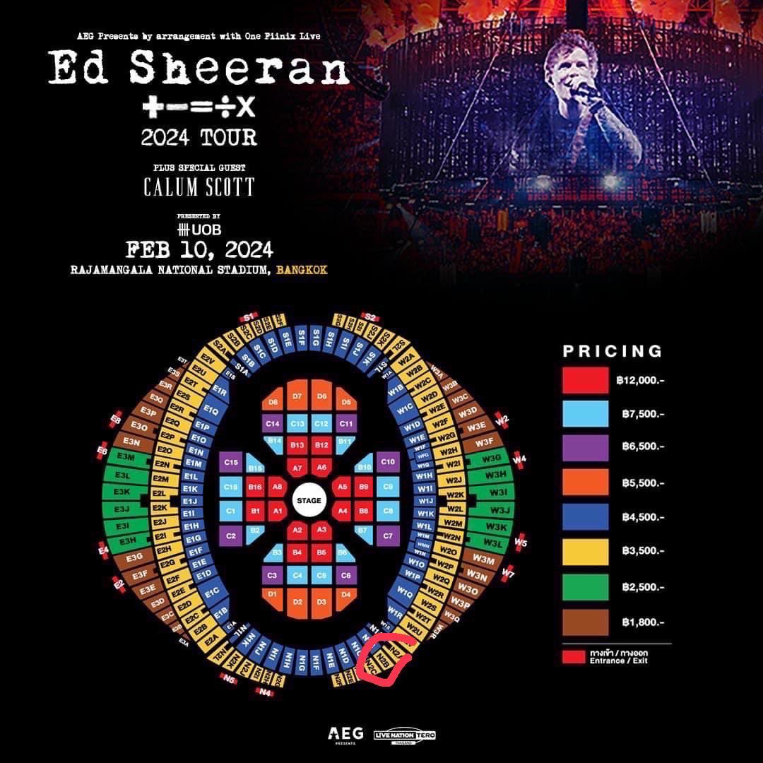 Acknts's tweet photo. ปล่อยบัตร ED SHEERAN '+ - = = X'
MATHEMATICS TOUR BANGKOK 2024
โซน N2B ราคาเต็ม 3,500฿ ปล่อย 3,000 ต่อรองได้ค่ะ นัดรับที่งานได้เลยค่า
#EdSheeranBKK 
#TheMathematicsTour 
#TheMathematicsTourBKK https://t.co/a45kNaZ7L6
