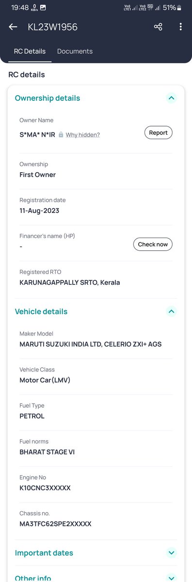BiswasParag's tweet photo. @MSArenaOfficial 
Why is my phone number registered with the car number KL23W1956? Do I need to raise a police complaint for this?

@PuneCityPolice @TheKeralaPolice https://t.co/QSmpgyhMqU