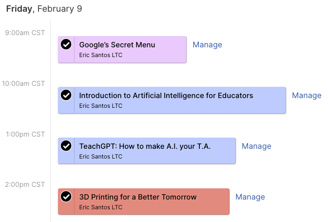 SantosEdTech's tweet photo. Almost time for my @ChiPubSchools Tech Talk 2024 sessions - hope to see you there!
https://t.co/77N4j7BD6n
@ltcillinois #teachers #cps #ChicagoTeachers #ChicagoEducators #EdTech https://t.co/bfva2Tn8Lw