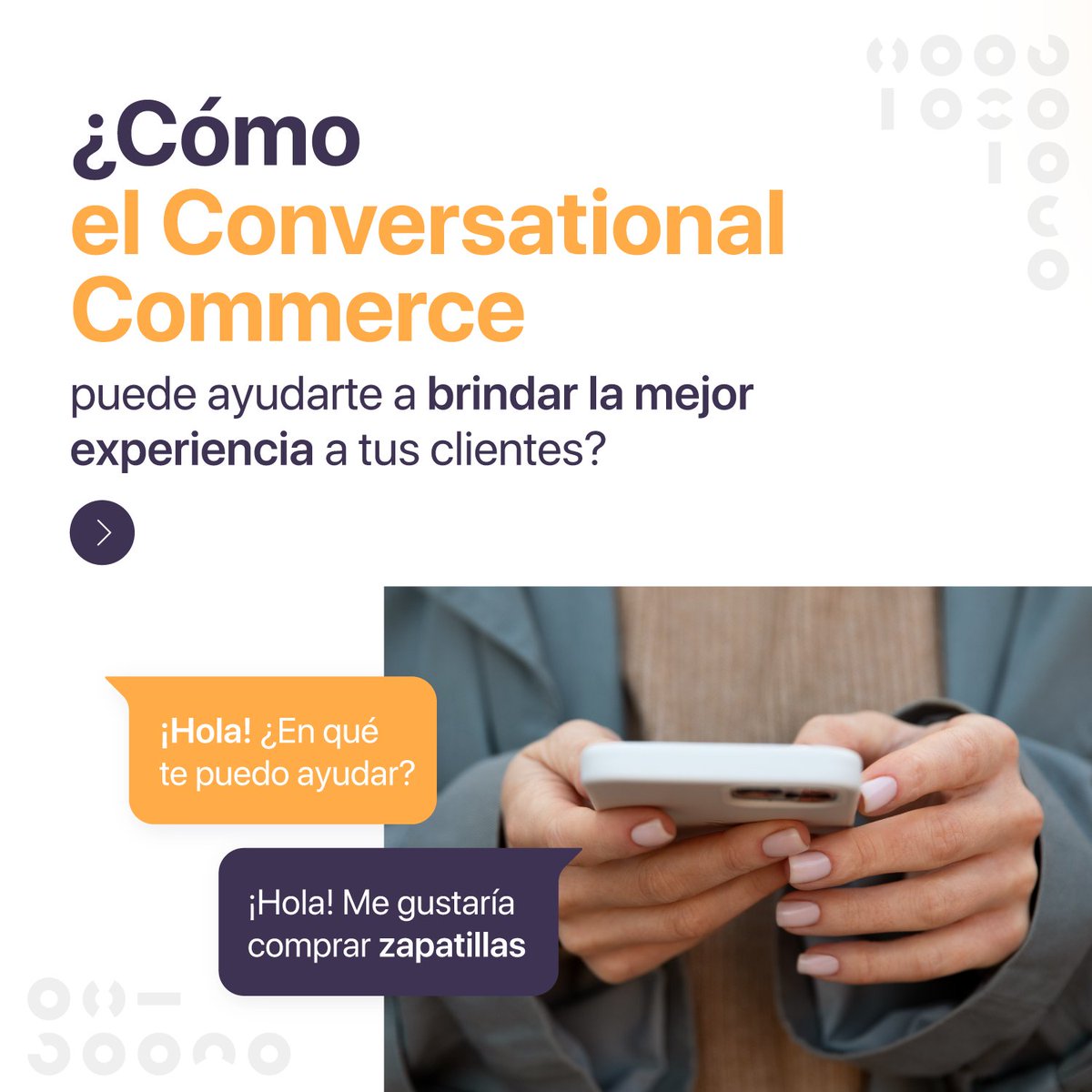 🗣 El #ConversationalCommerce o 'Comercio Conversacional' es una estrategia que implementamos utilizando interfaces de texto o voz para permitir a los usuarios descubrir y buscar productos o servicios, basados en el diálogo con bots.