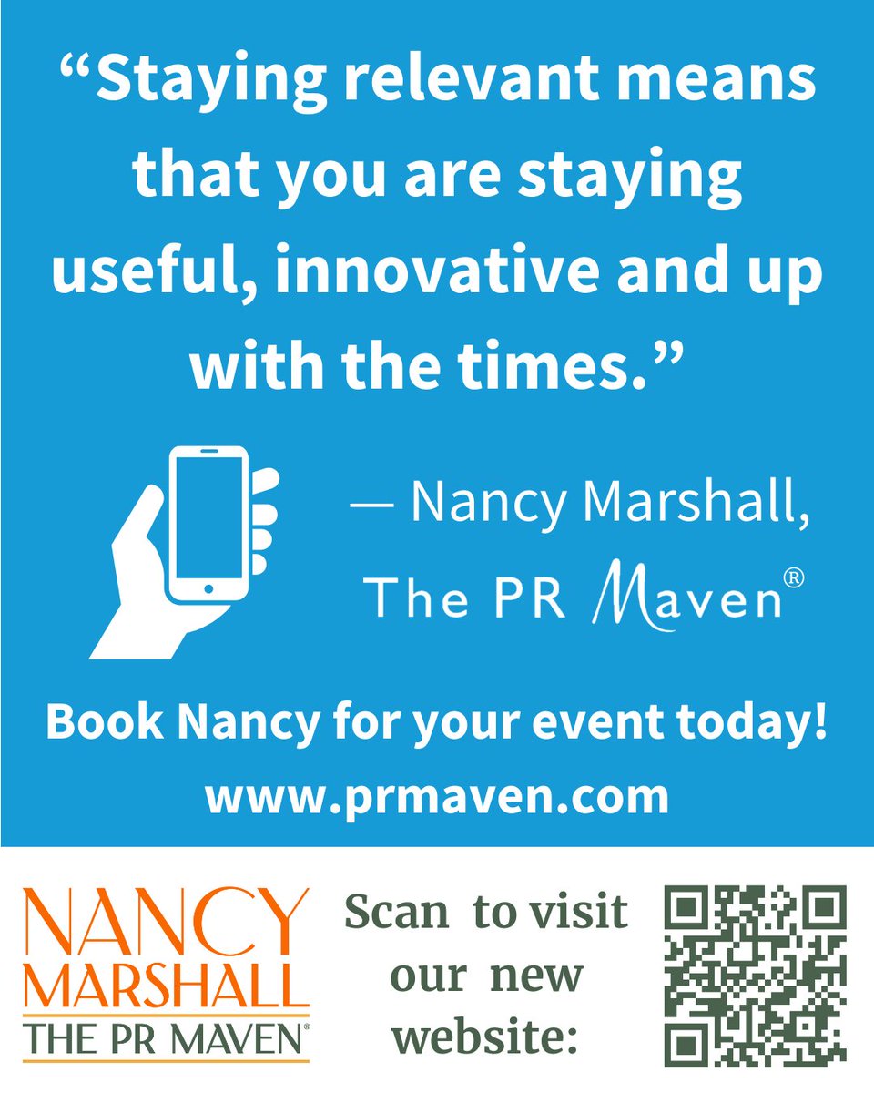 To learn about booking me for a keynote speech or a workshop, visit my new website at prmaven.com.

#PRMavenNation #MarshallPRMaine #keynotespeaker #publicrelations #networking #publicspeaking #socialmedia
