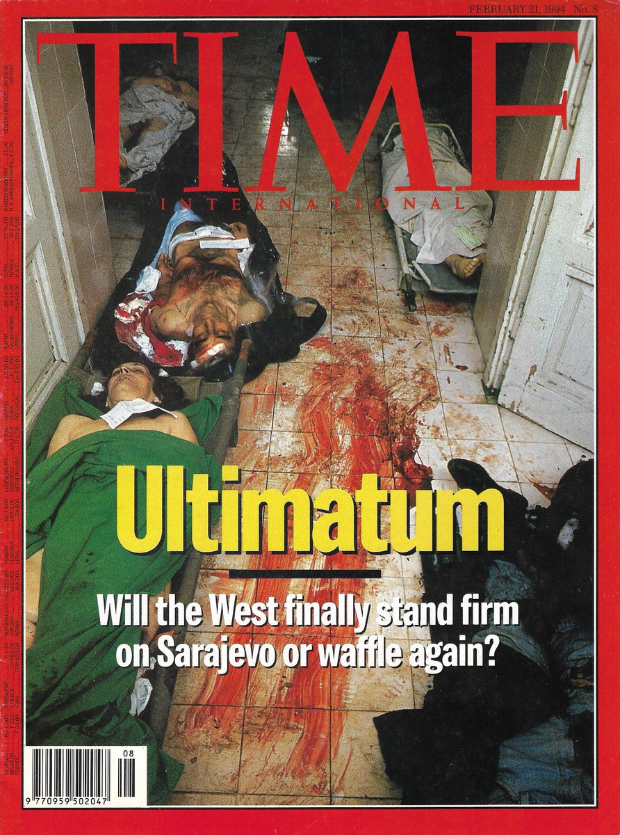 During the games, the @TIME magazine published an American issue with Nancy Kerrigan and Tonya Harding on the cover. Whereas the International issue had the infamous Sarajevo #Markale massacre aftermath on the cover. 

21 February 1994 

#Lillehammer1994