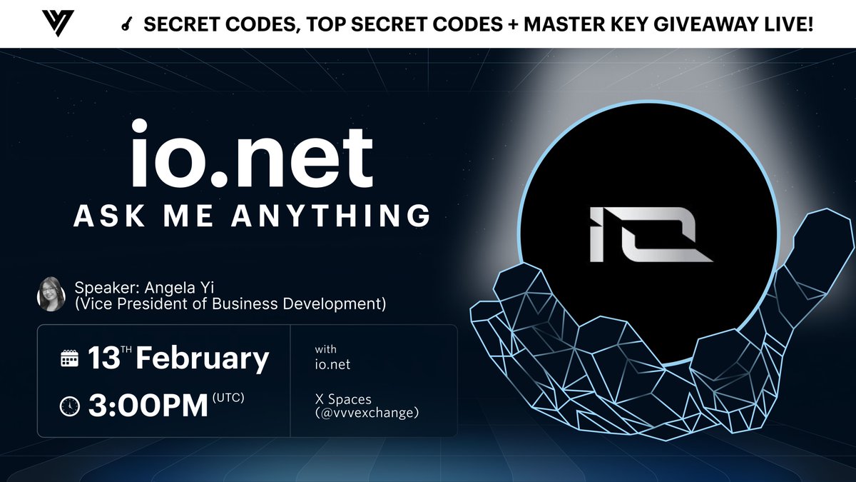vvvdotnet's tweet photo. ⚠️ Updated time for our AMA with @ionet_official

February 13 — 3 pm (UTC)

Set your reminders, this one will be big.

Codes are ready to be dropped live 🔥🍀