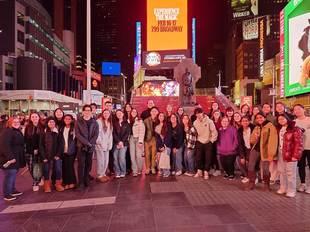 On Thursday, February 8, 2024, participating students from the BHS Orchestra &amp; Chorus ventured into Manhattan to catch "Hamilton" at the Richard Rodgers Theatre. Students also visited Times Square beforehand. Thanks to Dr. Kay for organizing the trip &amp; Ms. Kovacs for chaperoning.