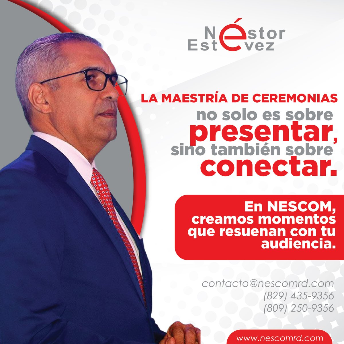 nestorestevez's tweet photo. En #NESCOM nos apasiona superar expectativas y crear experiencias inolvidables para tus invitados. 🤩 Contamos con los #conocimientos, recursos y creatividad para convertir cualquier evento en un #hito memorable para tu organización y #audiencia. ✨ https://t.co/mJ7nDZS0BB