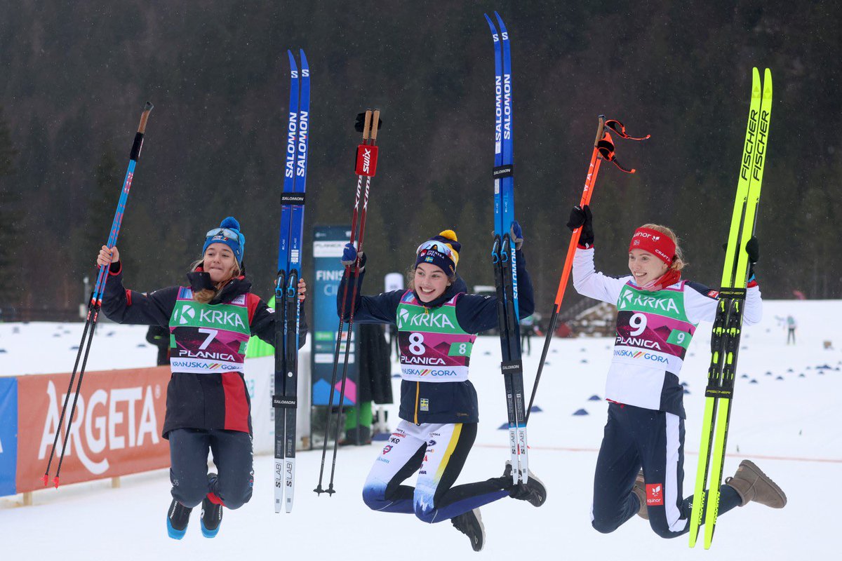 FIS Nordic Junior World Ski Championships (Planica, SLO, February 9, 2024) - Junior Women’s 10km Interval Start Classic 1. Evelina CRUSELL (SWE) 2. Gina DEL RIO (AND) 3. Anniken SAND (NOR) x.gd/XaJam