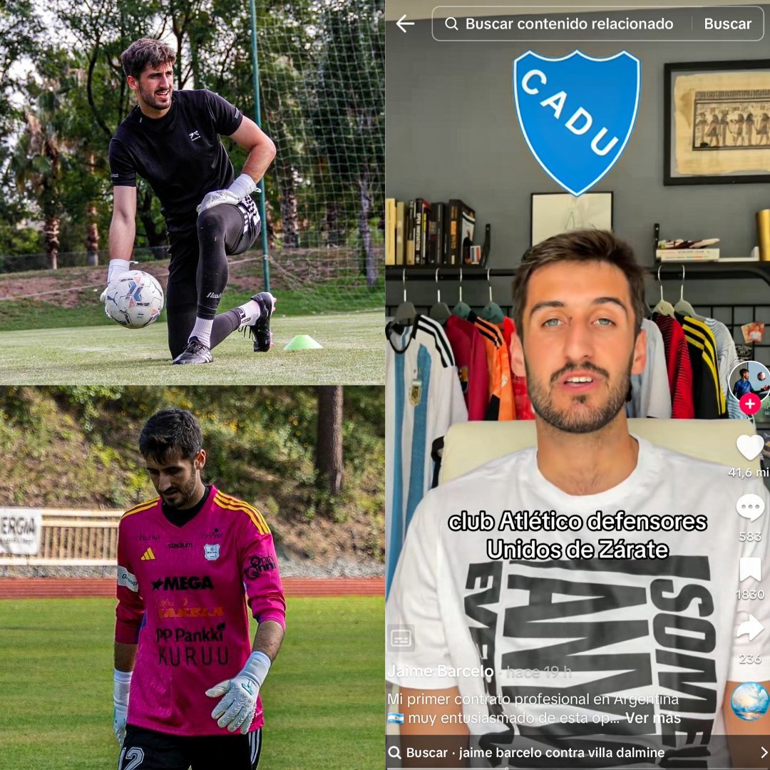 VSportsTM's tweet photo. 🧤Jaime Barceló es arquero
🧤Inició en Excursionistas
🧤Quedó libre
🧤Se armó un CV, lo mandó a diferentes países nórdicos y consiguió equipo en Finlandia 🇫🇮
🧤Viralizó su experiencia y su historia a través de TikTok (+606 mil seguidores)
🧤Tenía el deseo de volver a Argentina para obtener una oportunidad profesional
🧤Acaba de firmar contrato con Defensores Unidos, hoy en la Primera Nacional

Un precioso y admirable viaje futbolero. ⚽❤️

📸 @Primeranaciona