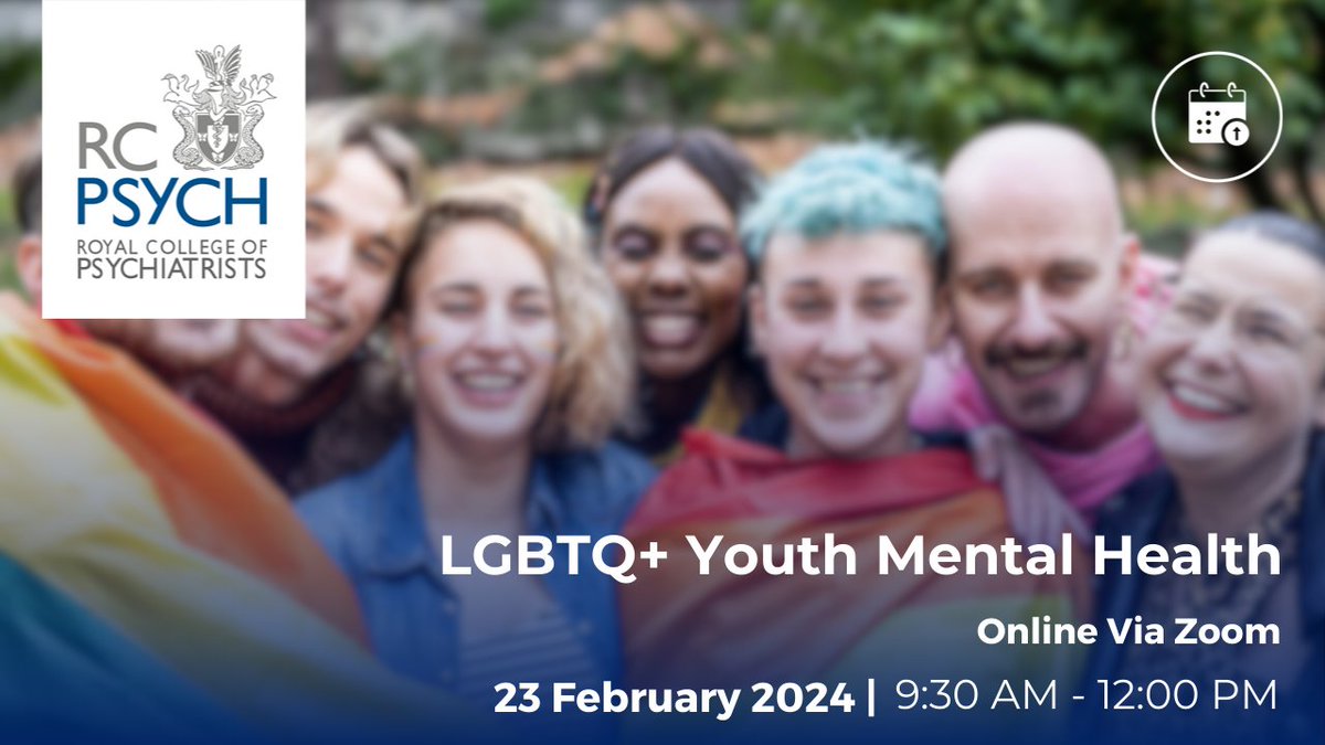 Discussing challenges faced by LGBTQ+ youth and a trauma-informed approach, our webinar will combine perspectives from both CAMHS psychiatrists, professional caregivers, and parents. For more information & bookings➡️bit.ly/3HUcrc0 @RcpsychCAP @KibbleCharity @rcpsychWM