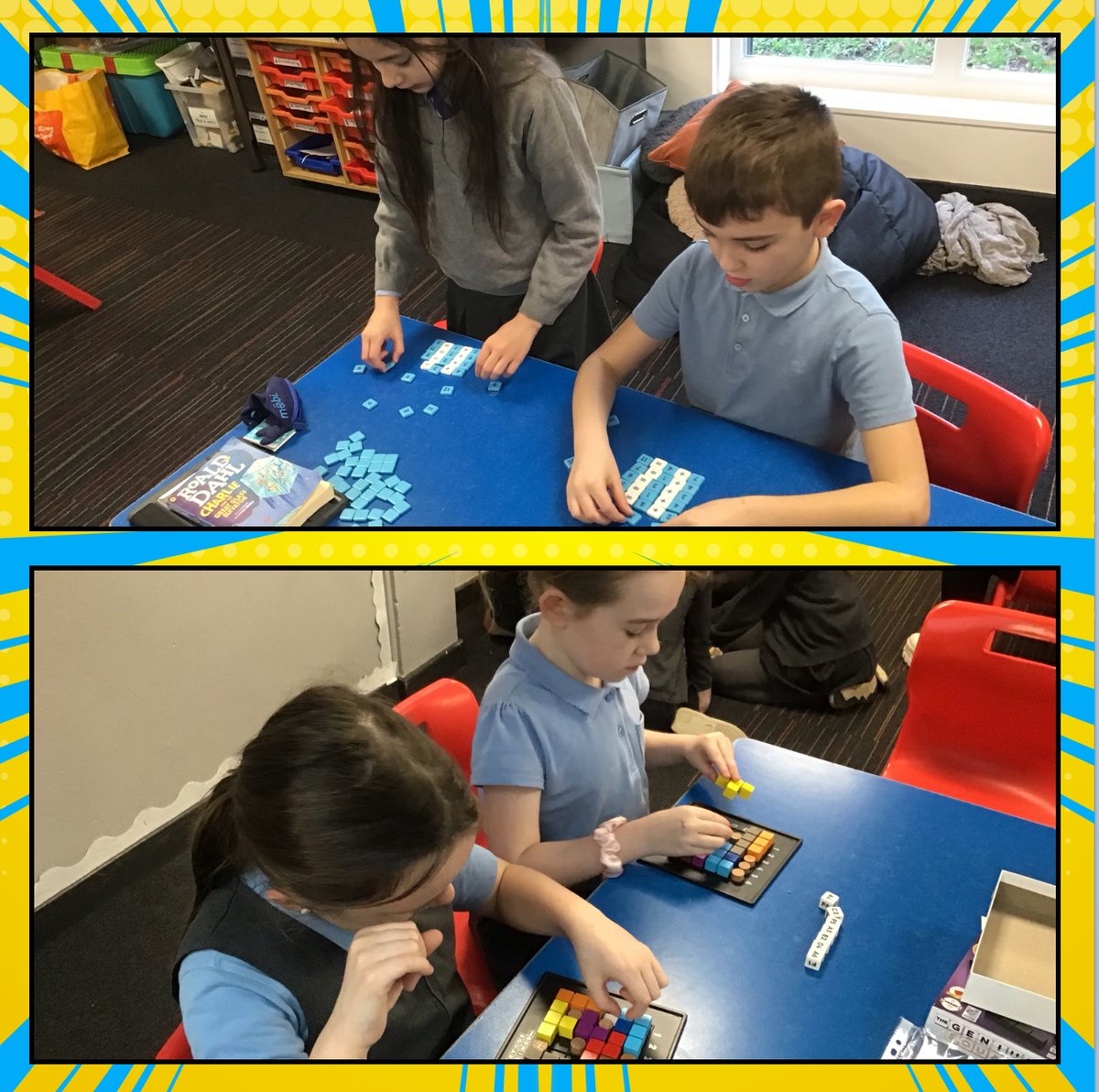 We love the P5 Maths Games Project 🎲🔢 @glasgowcounts @Doug_GCC @GIC_Glasgow “I like these games because they are fun but you still get smarter.” R. ”My favourite game is ‘Shut the Box’ because it helps me with adding.” P.