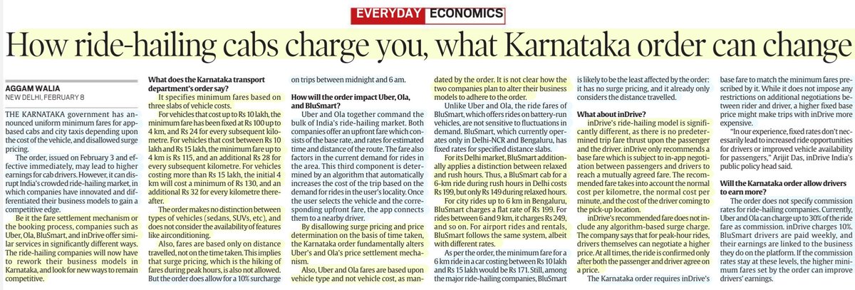 imRavikantYadav's tweet photo. 'How ride hailing Cabs charge you, what Karnataka order can change'
:Well Explained by Sh Aggam Walia
@aggam_walia
#Karnataka #Orders #AppBasedCabs #taxi #UniformMinimumFare
#Cabs #Uber #Ola #BluSmart #inDrive
#Rule #Regulation
#Economic
#UPSC
Source: IE https://t.co/kQwZDFGmy2