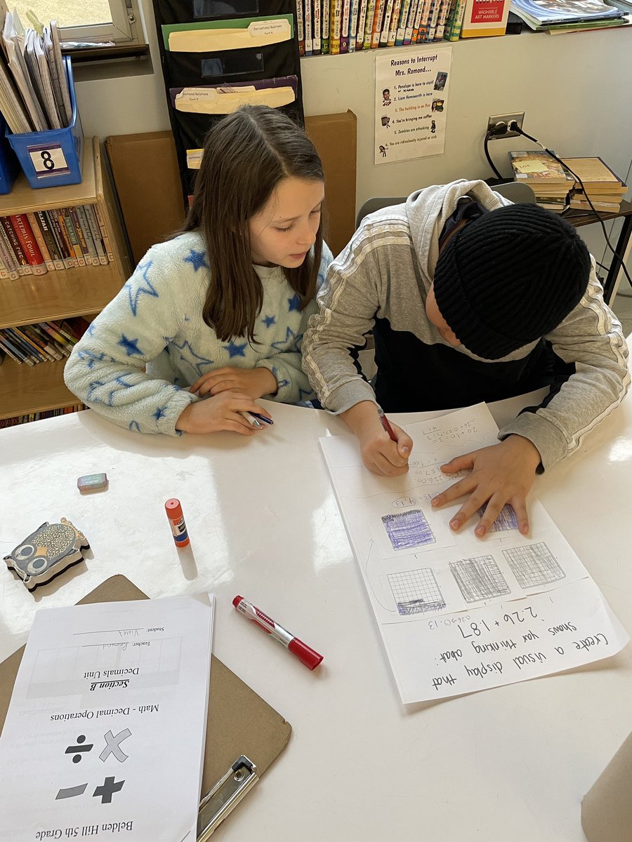 Making our Math Thinking visual!! ➕💭📈✂️✏️📝#GroupWork #ShowYourThinking #WiltonWayCT <a href="/IllustrateMath/">Illustrative Mathematics</a> <a href="/WPSCMSocial/">CM Live</a> <a href="/RRondano/">Randi Rondano</a> #AddingDecimals