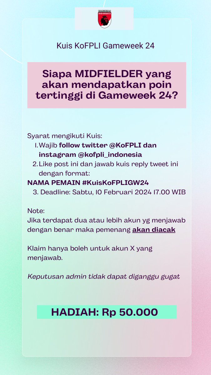 Komunitas FPL Indonesia tweet media