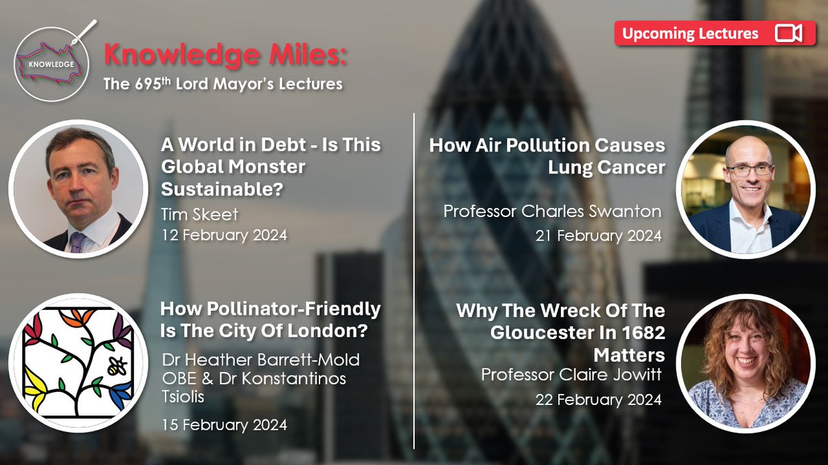 citylordmayor's tweet photo. Keep an eye out for all the Knowledge Miles lectures being hosted in the next two weeks. Presentations on a wide range of relevant topics including protecting London’s pollinators and the cancer risks associated with pollution. Register here: https://t.co/NSERvLoDJC #ConnectToProsper