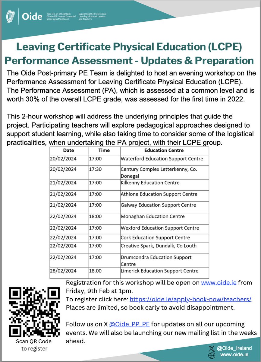 StoreyMike's tweet photo. Oide are running evening workshops for LCPE Based on the Performance Assessment. They will be similar to last years ones and run the week following mid-term. To book go to this link, https://t.co/SdfCs5rs8S @PEAI_IRELAND @Oide_PP_PE https://t.co/cAUPzB6vHv