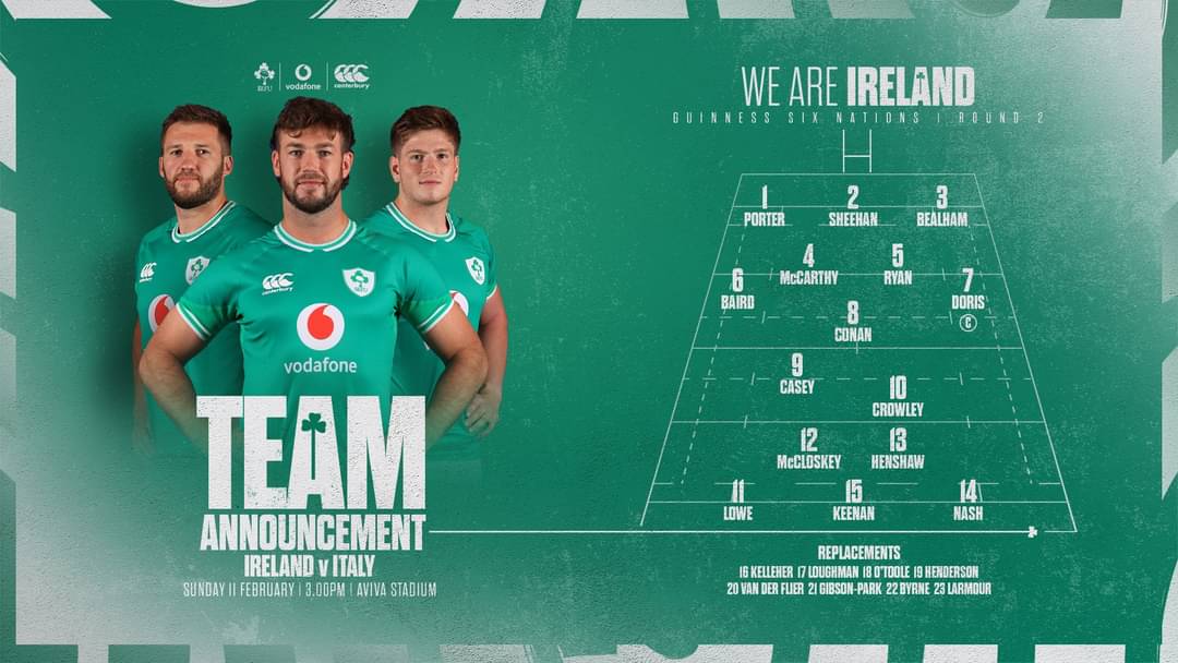 CompoRugby's tweet image. ☘️ @IrishRugby - @Federugby 🇮🇹

⏱️ Dimanche, 16h
📺 France 2
🏟️ Aviva stadium, Dublin

#GuinnessSixNations #IRLvITA