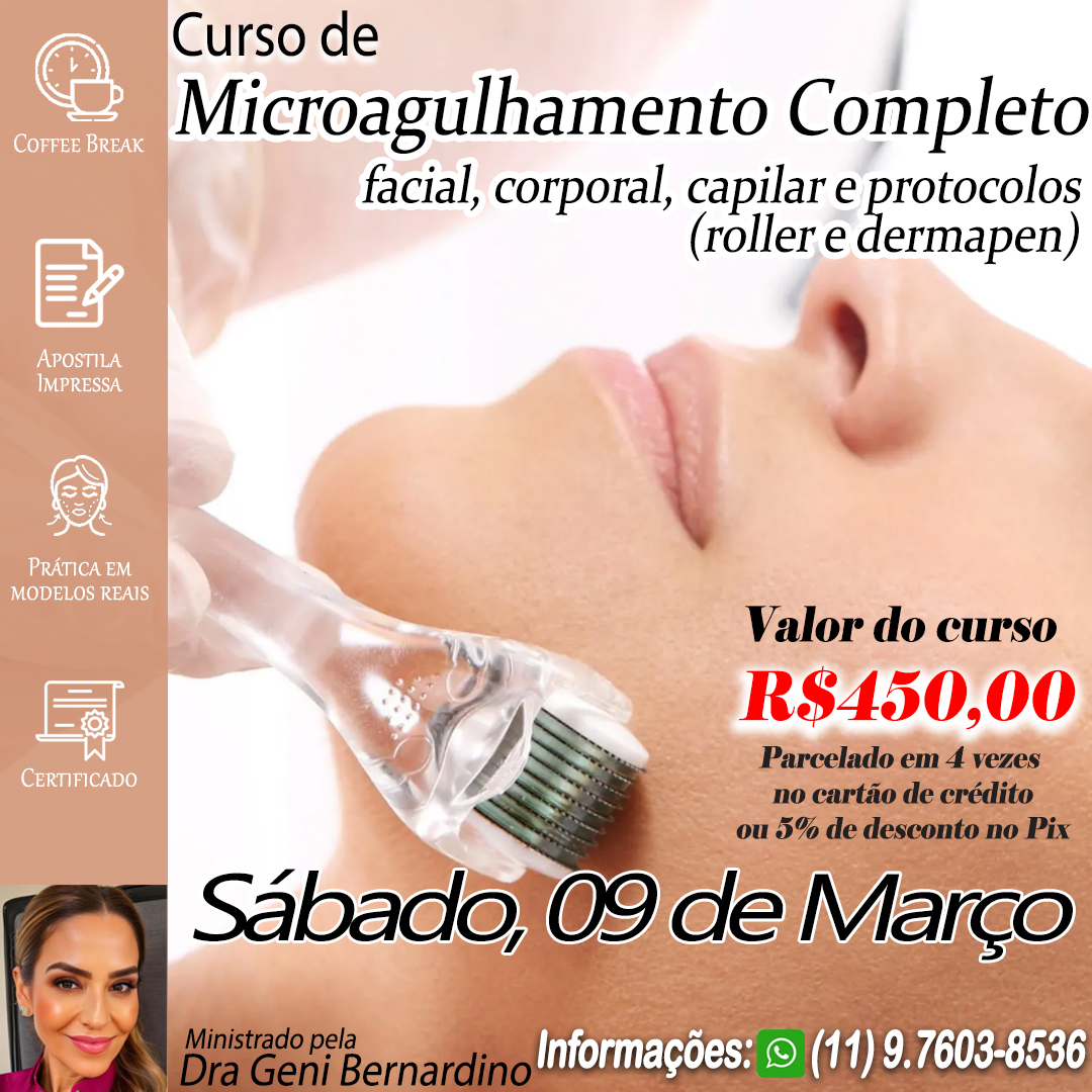 Dra_Geni's tweet photo. 𝑪𝒖𝒓𝒔𝒐 𝑷𝒓𝒆𝒔𝒆𝒏𝒄𝒊𝒂𝒍 𝒅𝒆 𝑴𝒊𝒄𝒓𝒐𝒂𝒈𝒖𝒍𝒉𝒂𝒎𝒆𝒏𝒕𝒐
facial, corporal, capilar e protocolos (roller e dermapen) no Itaim Bibi em São Paulo

Sábado, dia 09 de Março

Garanta já sua vaga https://t.co/6TZAcI2TYj
