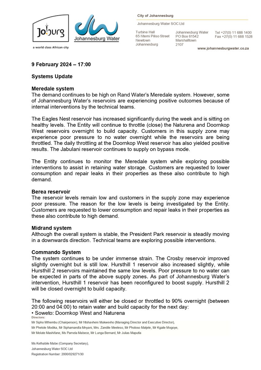 Johannesburg Water tweet media