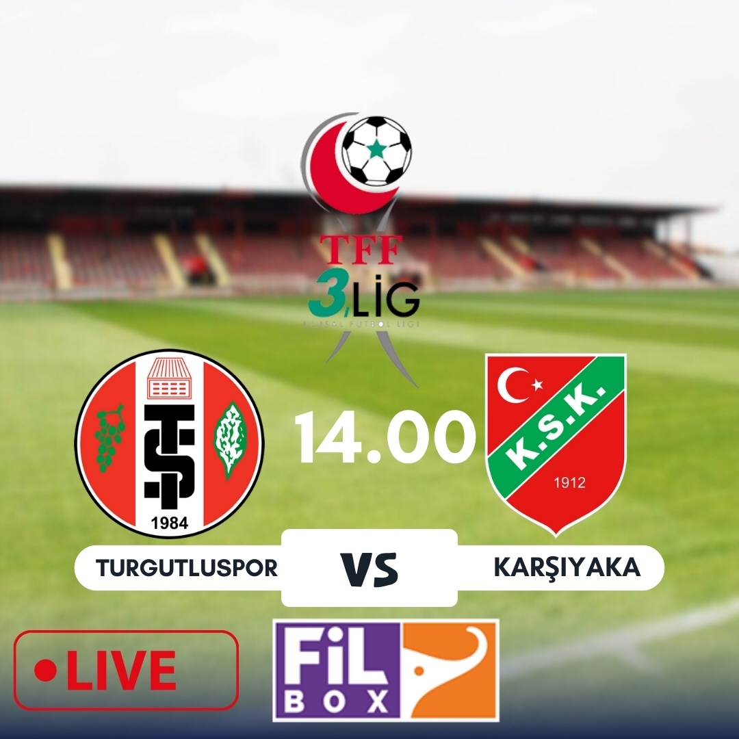 TFF 3.Lig 2.Grup’ta dev maç. Zirve yarışı veren Turgutluspor ve Karşıyaka’nın heyecan dolu mücadelesi, Filbox ekranlarından canlı yayınlanacak. Anlatımda olacağım🙋‍♂️🎙