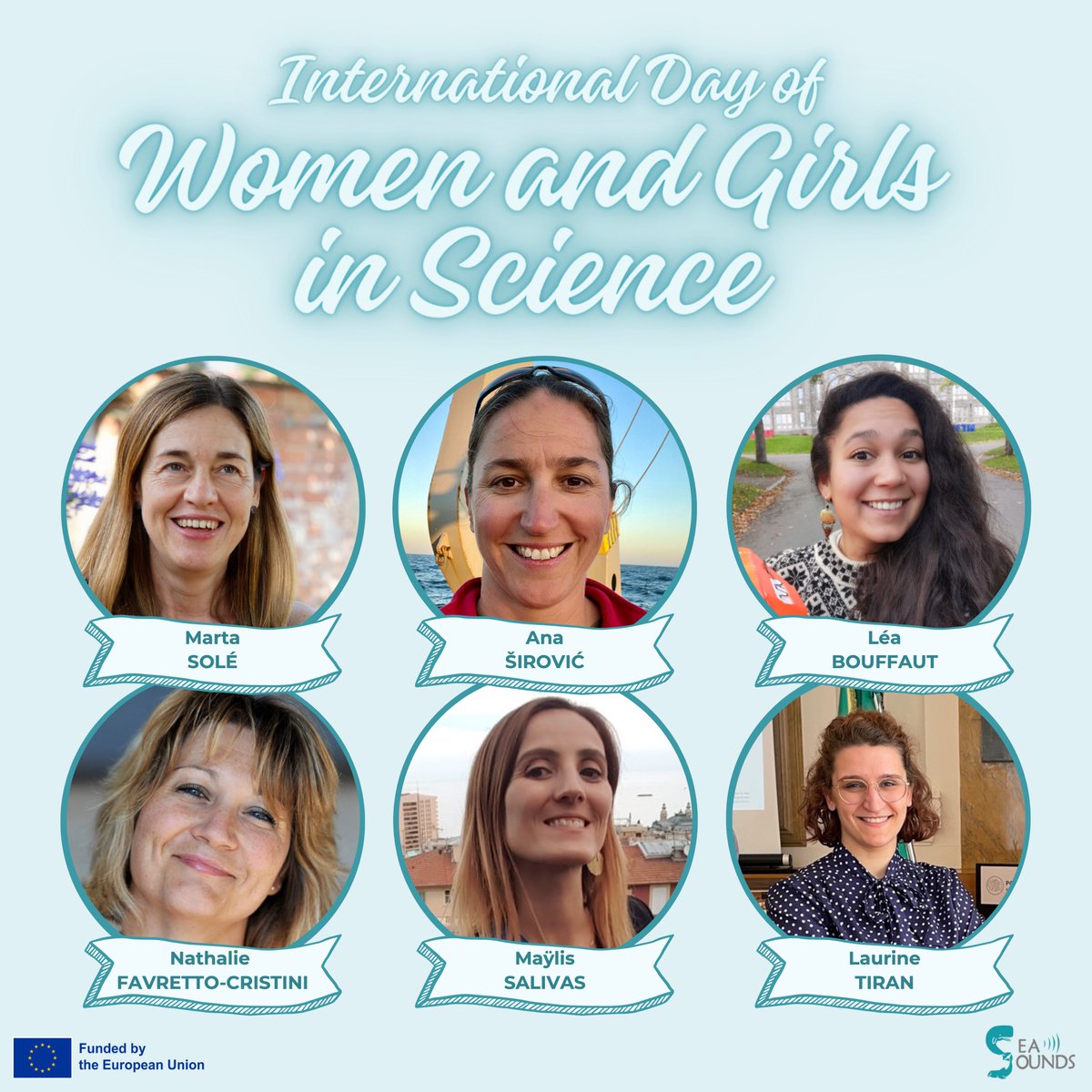 'Where there is a woman, there is magic' but also science! 🔬 On the International Day of Women and Girls in Science, we celebrate the women of #SEASOUNDS 🐋who builds this project 🇪🇺Meet us all ⬇️

#HorizonEurope #MSCA #DoctoralNetworks #women #girls (quote by Ntozake Shange)