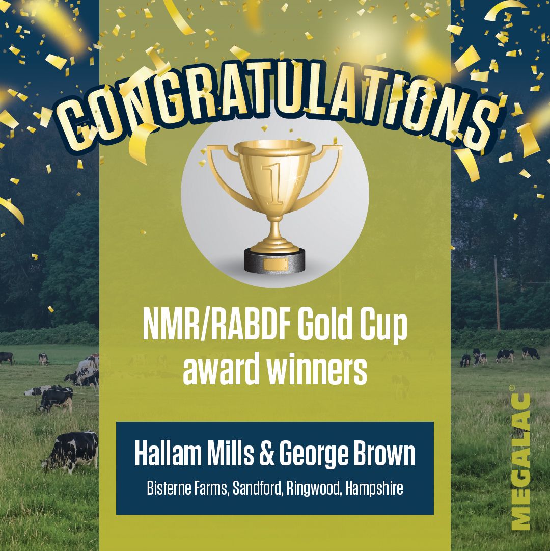 The @NMRGroup/@theRABDF Gold Cup winner was announced at the @Dairy_TechUK tradeshow as Bisterne Farms in Hampshire. Massive congratulations to George Brown and Hallam Mills for demonstrating the incredibly high standards the judges look for! #DairyTech2024 #TeamDairy