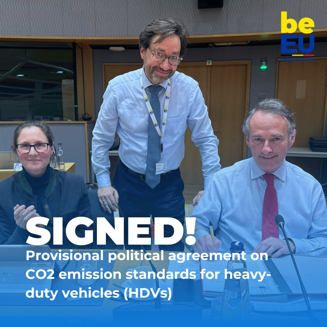 🚛 Today, Ambassadors confirmed a provisional agreement on lowering CO2 emissions from trucks, buses and trailers, the so-called heavy-duty vehicles (#HDVs). Its aim is to further reduce CO2 emissions in the road transport sector & to introduce new targets for 2030, 2035 & 2040.