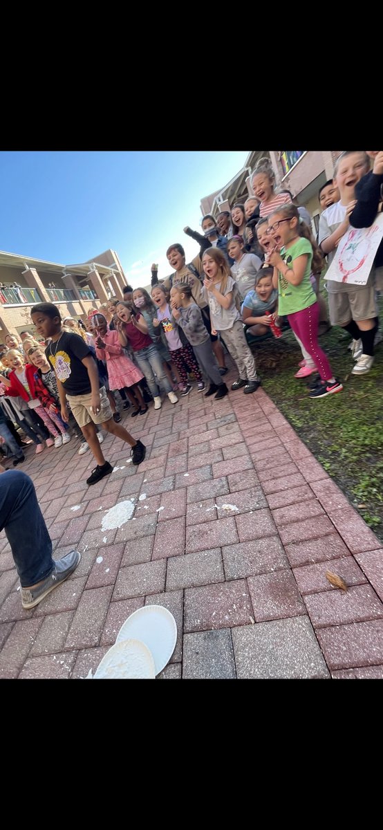 _JamieSnyder_'s tweet photo. What a FUN Friday @RicheyTigers - students used their tiger tickets to win a chance to pie a staff member in the face. https://t.co/xEUZecVvFC