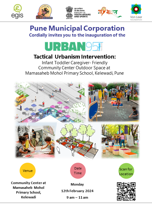 urban95_pune's tweet photo. 📣 #tacticalintervention
@PMCPune,@vanleerfdn, @EgisIndia, 
@Urban95cm 
cordially invites you for the inauguration of the tactical intervention of the ITC-friendly Community Center at Kelewadi, supported by the #MeraYuvaBharat initiative.

Date: Monday, 12- Feb-2024, 9am onwards. https://t.co/JJLXbTouU4