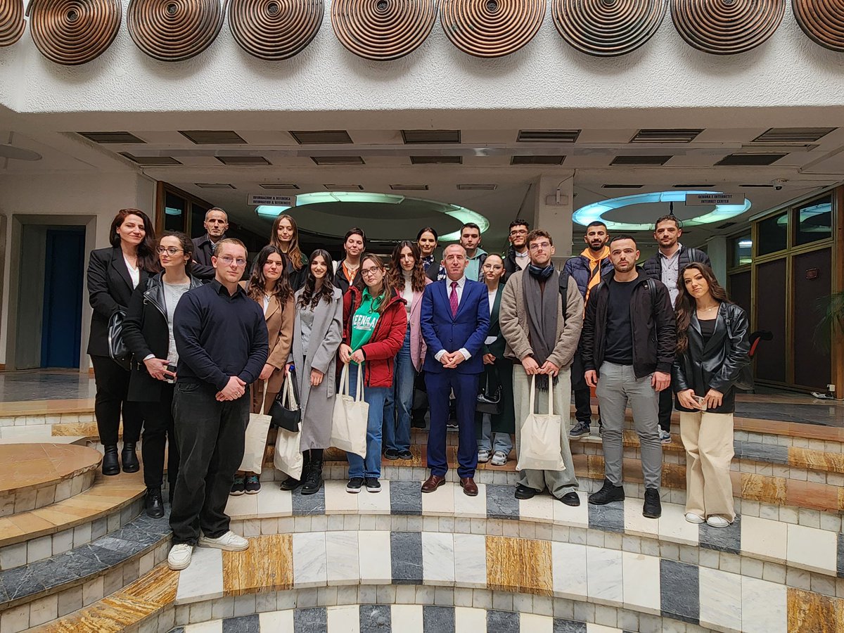 Rektorati's tweet photo. Open Day with Rector @qerimq at UP's Career Center! Discussed achievements, challenges, and future vision for students. Emphasized Erasmus+ and opportunities for practical work. Students express gratitude and pride. #UPSuccess #RectorQerimi #StudentOpportunities 🎓🌍👏" https://t.co/QNiI78sxPG