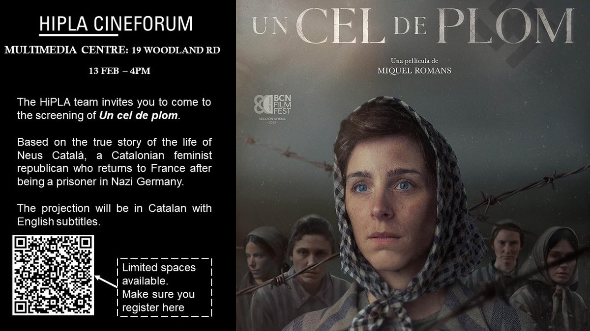 Catalan Studies (University of Bristol) (@catbristoluni) on Twitter photo We're so excited to start this <a href="/BristolHiPLA/">Department of HiPLA</a> cineforum along with Portuguese and Spanish. On Tuesday, we will watch "Un cel de plom" in the Multimedia Centre, and after the Reading Week we will have an online discussion with the director and the leading actress of the film! We're so excited to start this <a href="/BristolHiPLA/">Department of HiPLA</a> cineforum along with Portuguese and Spanish. On Tuesday, we will watch "Un cel de plom" in the Multimedia Centre, and after the Reading Week we will have an online discussion with the director and the leading actress of the film!