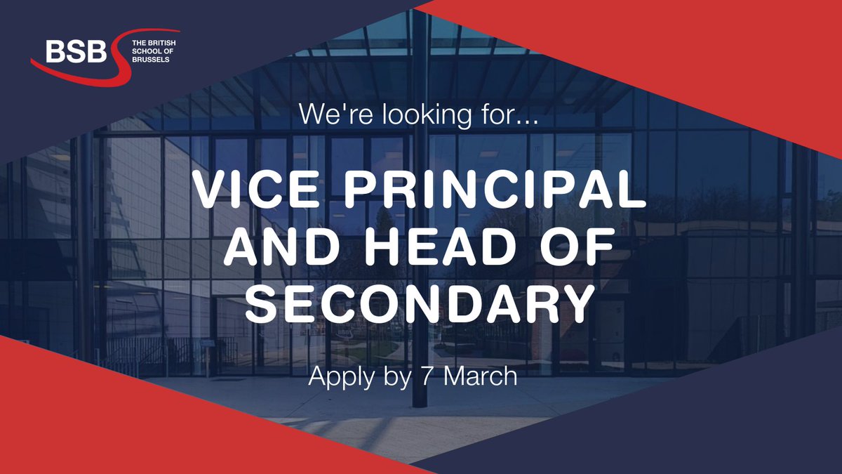 We're looking for a new Vice Principal and Head of Secondary School to join our amazing team at BSB. Find out more on our website tinyurl.com/HoSBSB (deadline 7 March 2024) #schooleadership #viceprincipal #headofsecondary